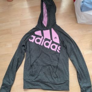Gray and Pink Adidas hoodie
